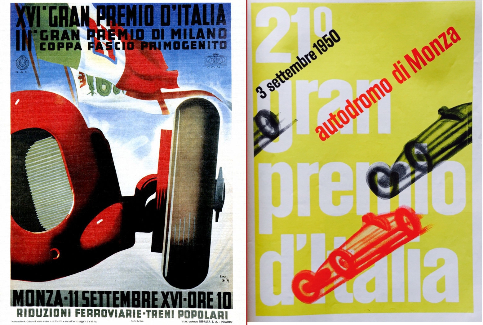 Постеры БП Италии 1938 и 1950 годов